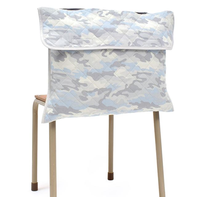 防災頭巾カバー キルティング(背板幅36cmタイプ) カモフラ・アイスグレー