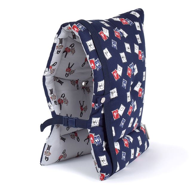 送料無料 LAURA ASHLEY 入園入学シリーズ 防災頭巾・カバー2点セット スタンダード Stamps (Navy)