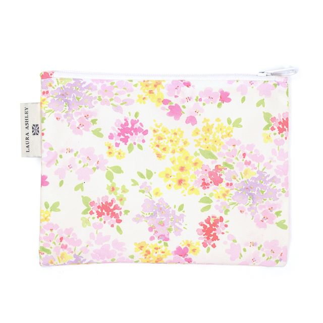 ゆうパケット対応 LAURA ASHLEY フラットポーチ 撥水・軽量タイプ Amelie