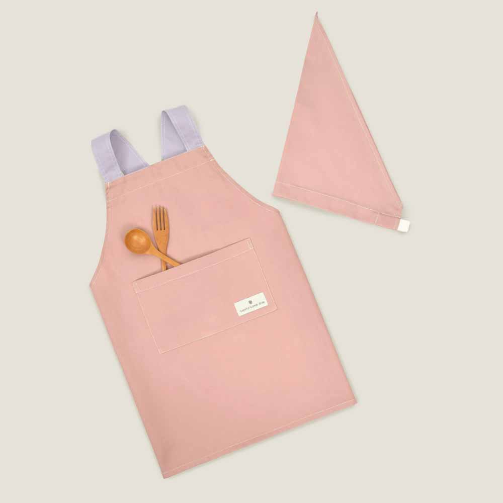 【くすみコレクション人気ランキングTOP18】バッククロス子どもエプロン(100~120cm) 三角巾付き