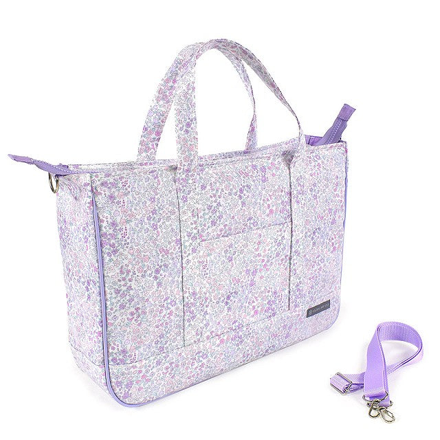 レッスンバッグ マチ付きファスナー フローラルミスト