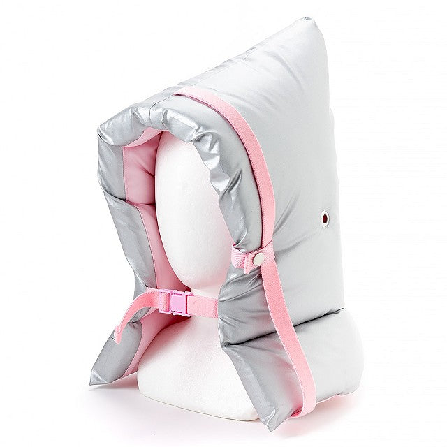 日本防炎協会合格認定素材使用 防災頭巾(椅子固定ゴム付き) 防炎シルバータイプ(ピンク)