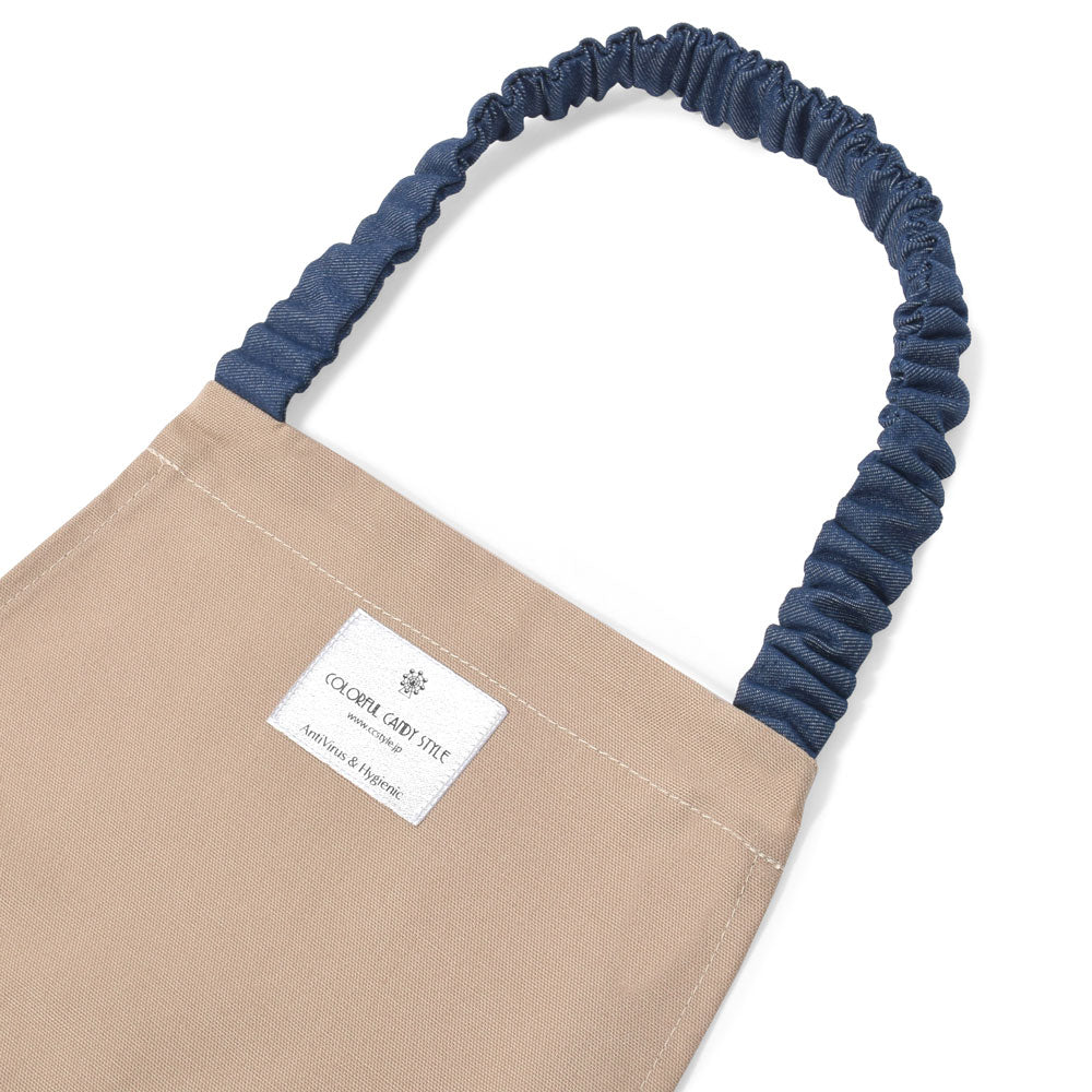 抗ウイルス・抗菌子どもエプロン(100~120cm) ベージュ