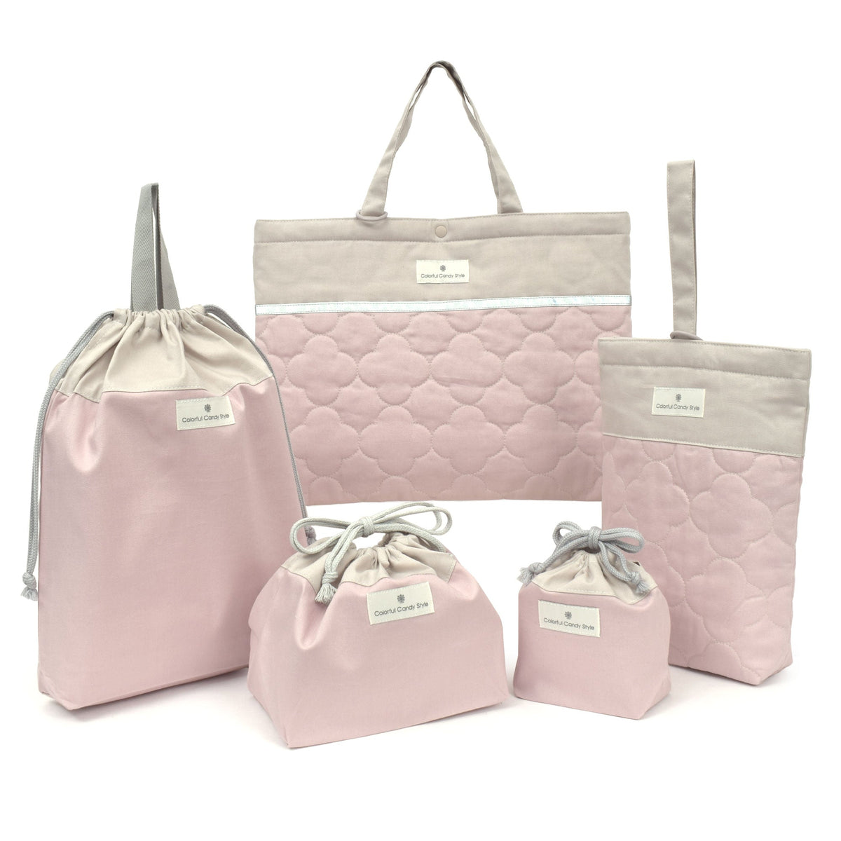 入園入学準備グッズ♡5点セット♡ブラウン✖️ドットミント♡でか