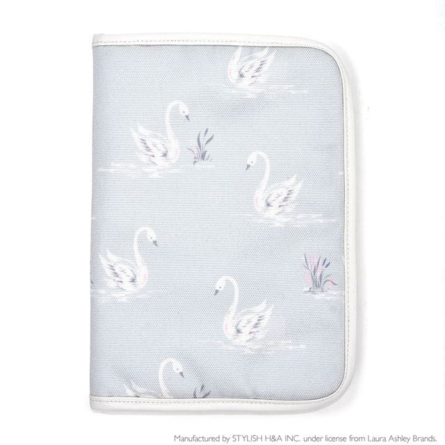 LAURA ASHLEY 母子手帳ケース(ファスナータイプ) 撥水・軽量タイプ Swans