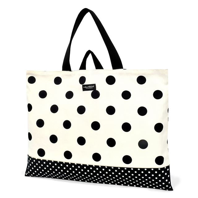 decor PolkaDot Lesson Bag Reversible polka dot large(twill・white)xpolka dot small(twill・black) 