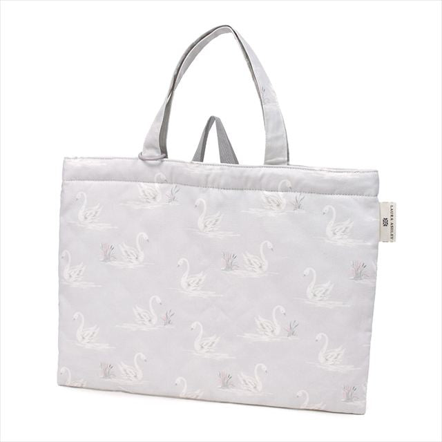 【3%OFF：夏先取りキャンペーン】LAURA ASHLEY レッスンバッグ キルティング(ループ付き) Swans
