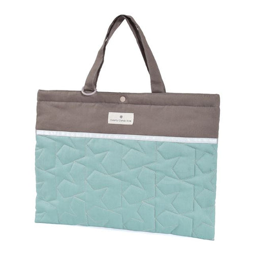 レッスンバッグ キルティング (ループ付き) リフレクター付き くすみ無地 くすみターコイズ