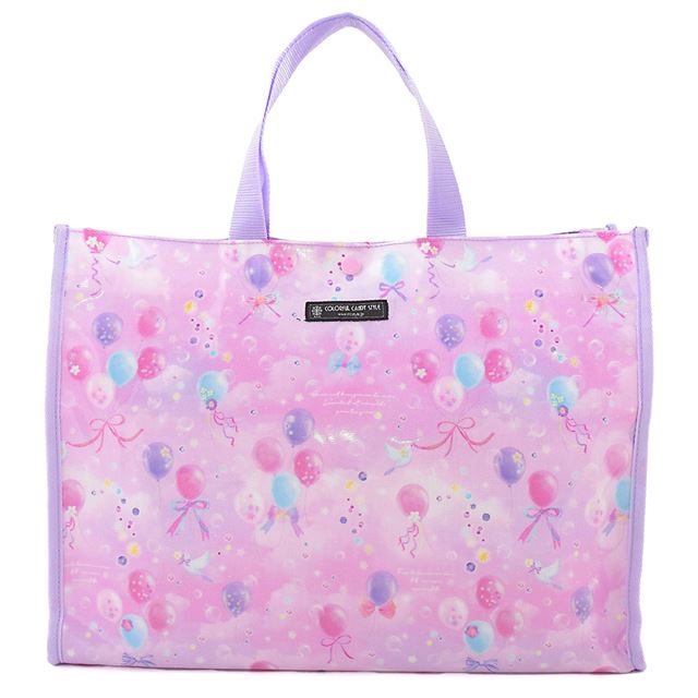 送料無料 プールバッグ ラミネートバッグ (スクエアタイプ) パステルバルーン