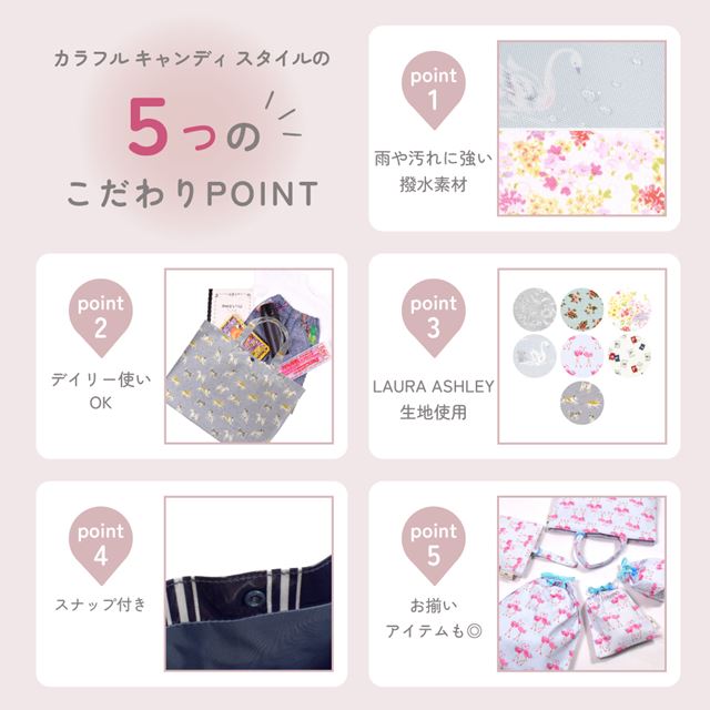 送料無料 LAURA ASHLEY プールバッグ ラミネートバッグ(スクエアタイプ) Lisette