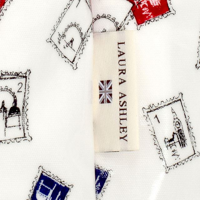 LAURA ASHLEY プールバッグ ラミネートバッグ(スクエアタイプ)  Stamps (Ivory)