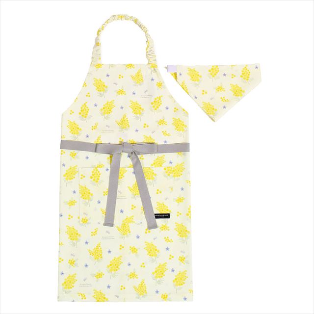 カラフルキャンディスタイルの三角巾付きキッズエプロン。子供用で、着脱簡単。男の子と女の子兼用で、家庭科の授業やお手伝いで大活躍。