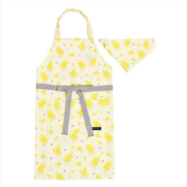 カラフルキャンディスタイルの三角巾付きキッズエプロン。子供用で、着脱簡単。男の子と女の子兼用で、家庭科の授業やお手伝いで大活躍。