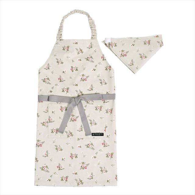 カラフルキャンディスタイルの三角巾付きキッズエプロン。子供用で、着脱簡単。男の子と女の子兼用で、家庭科の授業やお手伝いで大活躍。