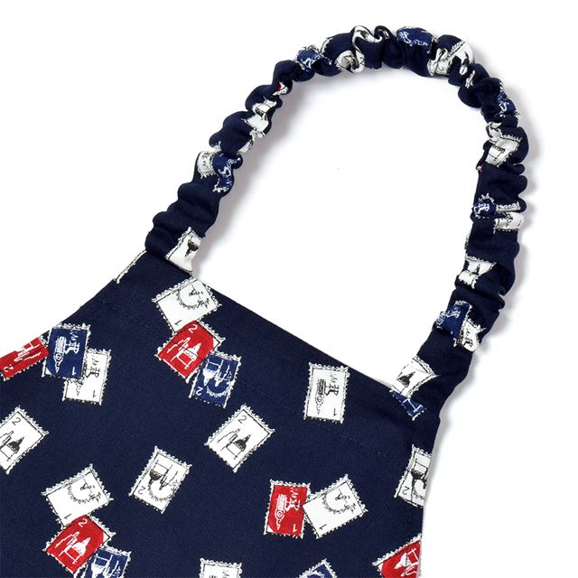 カラフルキャンディスタイルの三角巾付きキッズエプロン。子供用で、着脱簡単。男の子と女の子兼用で、家庭科の授業やお手伝いで大活躍。