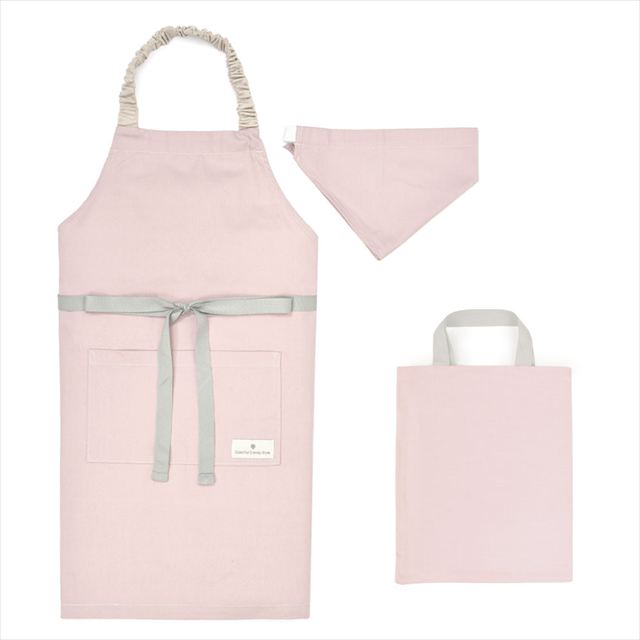 カラフルキャンディスタイルの三角巾付きキッズエプロン。子供用で、着脱簡単。男の子と女の子兼用で、家庭科の授業やお手伝いで大活躍。