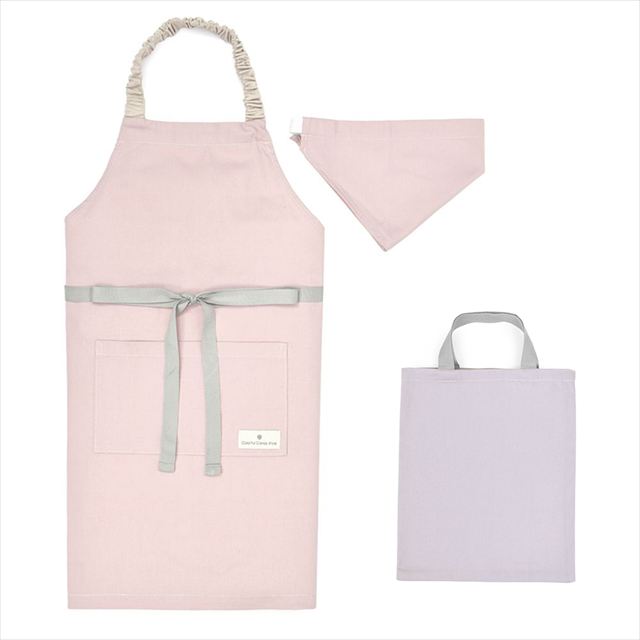 カラフルキャンディスタイルの三角巾付きキッズエプロン。子供用で、着脱簡単。男の子と女の子兼用で、家庭科の授業やお手伝いで大活躍。