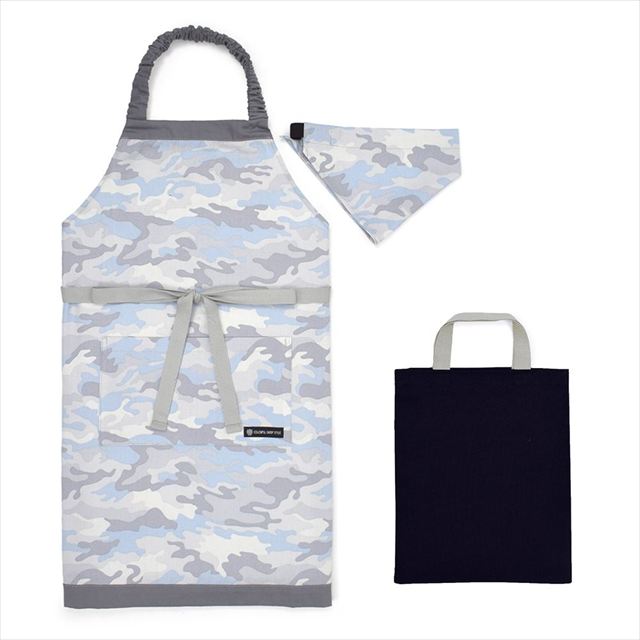 カラフルキャンディスタイルの三角巾付きキッズエプロン。子供用で、着脱簡単。男の子と女の子兼用で、家庭科の授業やお手伝いで大活躍。