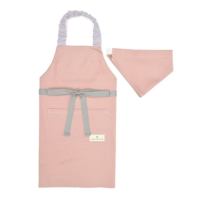 カラフルキャンディスタイルの三角巾付きキッズエプロン。子供用で、着脱簡単。男の子と女の子兼用で、家庭科の授業やお手伝いで大活躍。