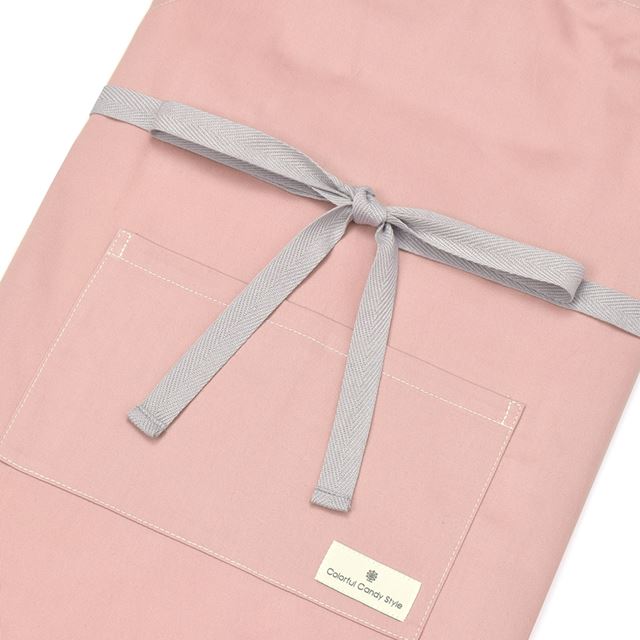 カラフルキャンディスタイルの三角巾付きキッズエプロン。子供用で、着脱簡単。男の子と女の子兼用で、家庭科の授業やお手伝いで大活躍。