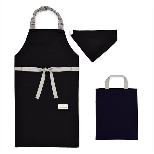 カラフルキャンディスタイルの三角巾付きキッズエプロン。子供用で、着脱簡単。男の子と女の子兼用で、家庭科の授業やお手伝いで大活躍。