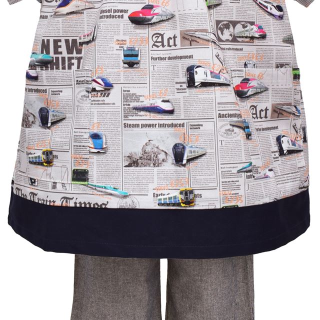 半袖スモック 新幹線と鉄道ワールド・グレー