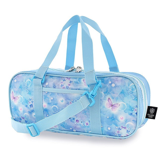 カラフルキャンディスタイルの絵の具セット。水彩絵の具入り、ショルダーベルト付きで便利。男の子と女の子兼用で大活躍。