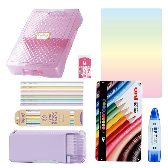 送料無料 入学・進級子ども文房具 基本7点セット 女の子 — COLORFUL
