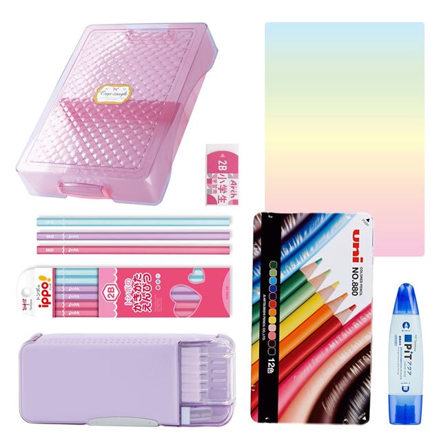 送料無料 入学・進級子ども文房具 基本7点セット 女の子 — COLORFUL