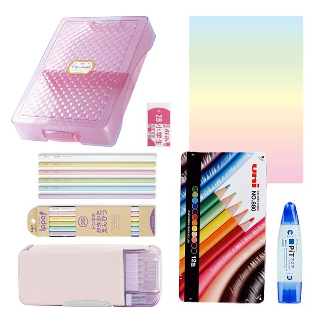 送料無料 入学・進級子ども文房具 基本7点セット 女の子 — COLORFUL