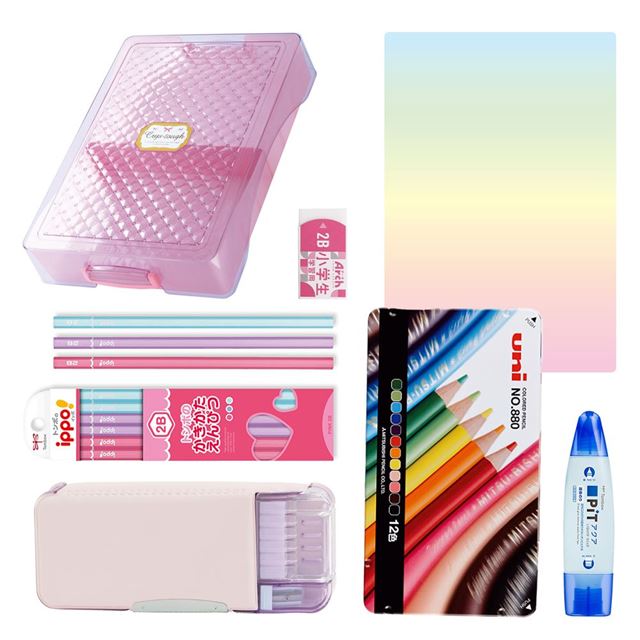送料無料 入学・進級子ども文房具 基本7点セット 女の子 — COLORFUL