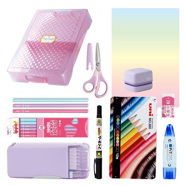 送料無料 入学・進級子ども文房具 充実10点セット 女の子 — COLORFUL