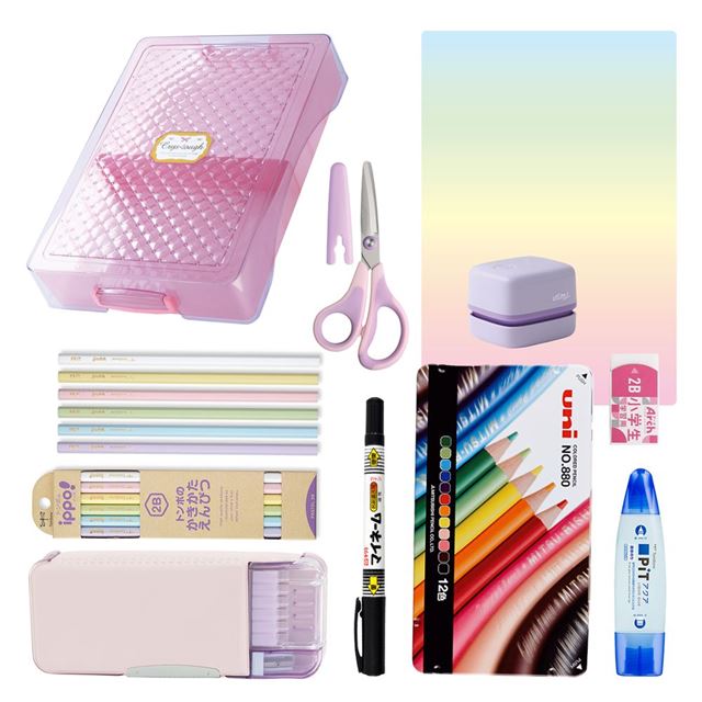 新品　文房具　まとめ売り 送料無料 入学・進級子ども文房具 充実10点セット 女の子 — COLORFUL