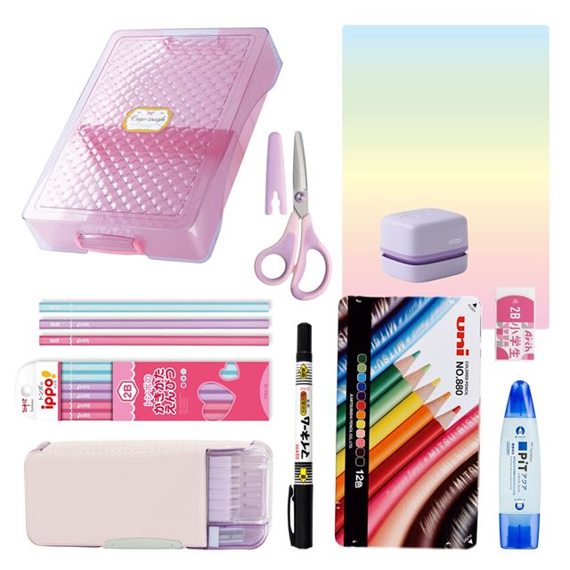 小学生文具あり！！ 送料無料 入学・進級子ども文房具 充実10点セット 女の子 — COLORFUL