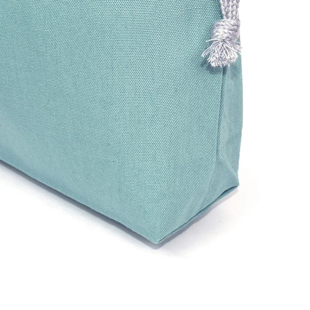 ゆうパケット対応 巾着 大 体操服袋(ネームタグ付き) 持ち手マチ付き くすみ無地 くすみターコイズ