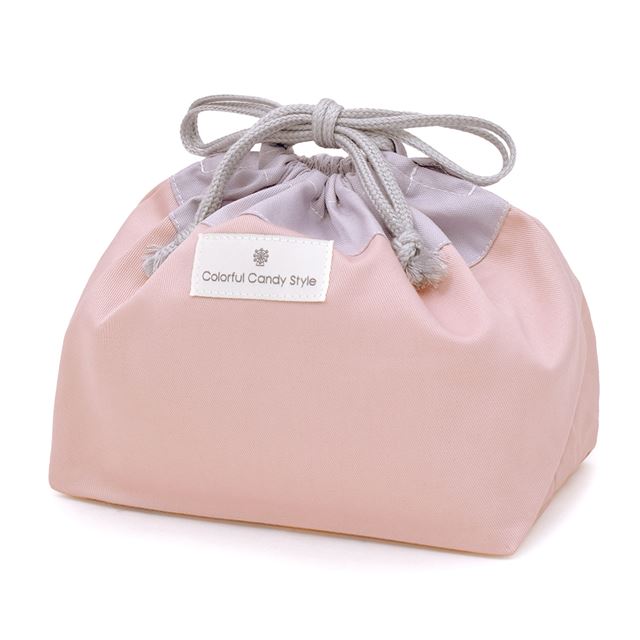 カラフルキャンディスタイルのお弁当袋。子供用で、お弁当箱やお箸が入るかわいいマチ付き巾着袋。男の子と女の子兼用で大活躍。