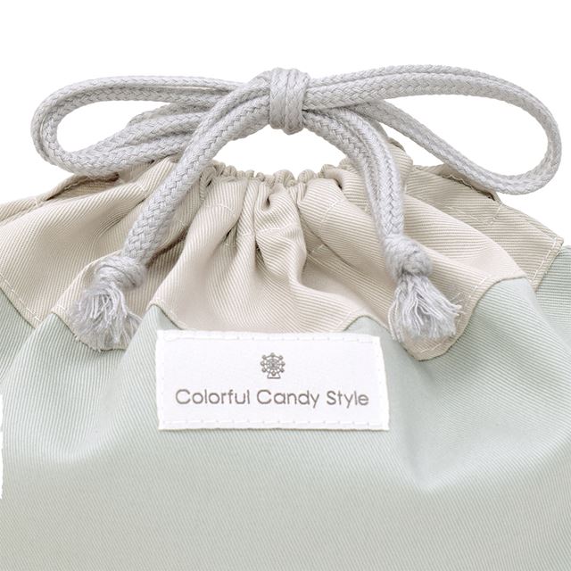 カラフルキャンディスタイルのお弁当袋。子供用で、お弁当箱やお箸が入るかわいいマチ付き巾着袋。男の子と女の子兼用で大活躍。