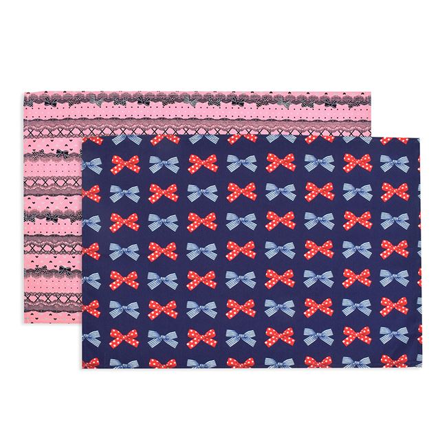 【SALE：60%OFF】 ランチョンマット(40cm×60cm) 柄違い2枚セット フレンチリボンとレース模様セット