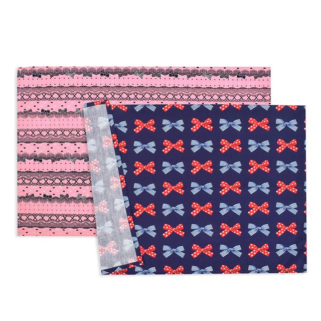 【SALE：60%OFF】 ランチョンマット(40cm×60cm) 柄違い2枚セット フレンチリボンとレース模様セット