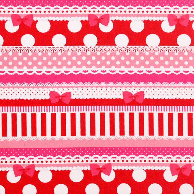 Placemat (40cm x 60cm) Set of 2 different patterns Girly set of ribbons and dots 