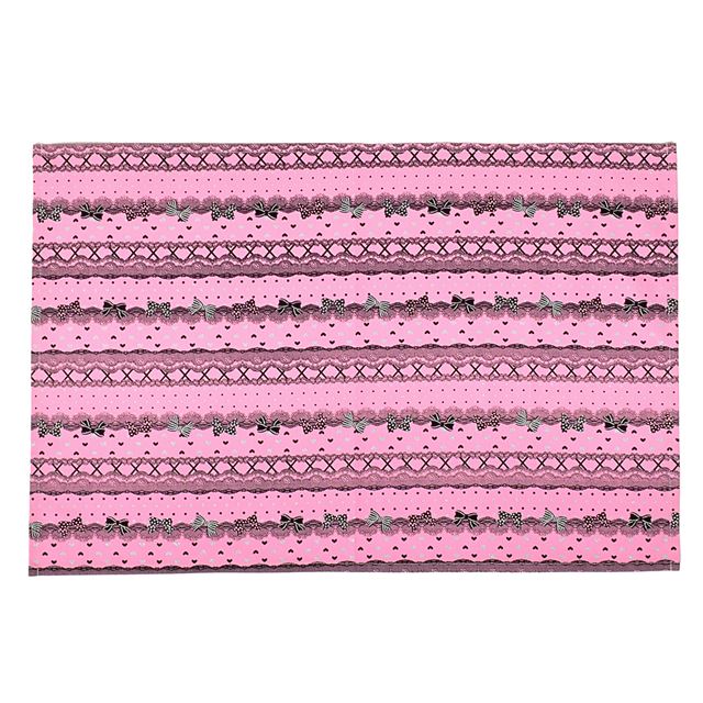 [SALE: 60% OFF] Placemats (40cm x 60cm) Set of 3 different patterns Pink flamingo and pastel merry-go-round set 