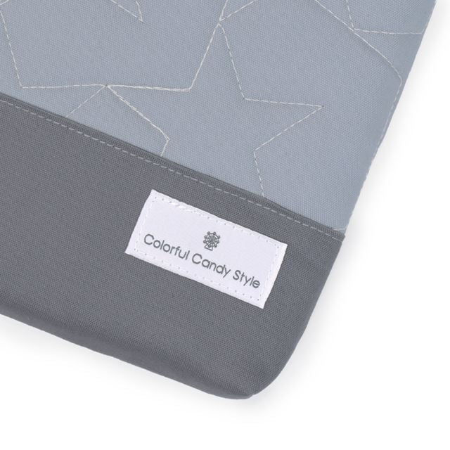 ざぶとん キルティング くすみ無地 くすみグレイッシュブルー