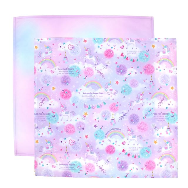 Lunch cloth/lunch napkin (45cm x 45cm) set of 2 different patterns Playing melody and lace ribbon set 