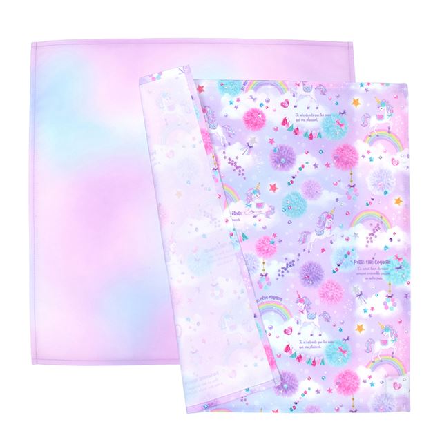 Lunch cloth/lunch napkin (45cm x 45cm) set of 2 different patterns Playing melody and lace ribbon set 