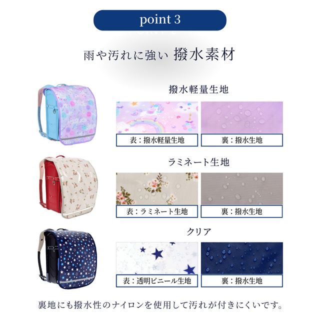 カラフルキャンディスタイルのランドセルカバー。反射材付きで雨でも安心安全。男の子と女の子兼用で、入学準備や入学祝いに大活躍。