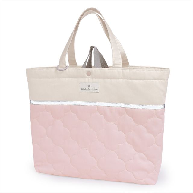 カラフルキャンディスタイルのマチ付きレッスンバッグ。丈夫なキルティング素材の手提げバッグ。男の子と女の子兼用で通園・通学でも大活躍。