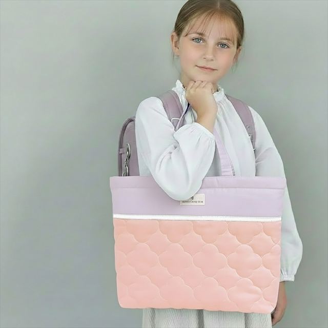 カラフルキャンディスタイルのマチ付きレッスンバッグ。丈夫なキルティング素材の手提げバッグ。男の子と女の子兼用で通園・通学でも大活躍。