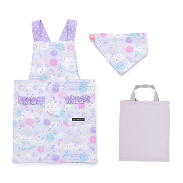 新登場 バッククロス子どもエプロン(100～120cm) 2点・3点（手提げバッグ・三角巾）セット【女の子人気ランキングTOP17】