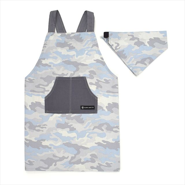 カラフルキャンディスタイルの三角巾付きキッズエプロン。子供用で、かぶるだけのバッククロスタイプ。男の子と女の子兼用で大活躍。