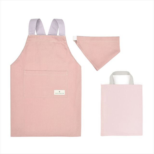 新登場 バッククロス子どもエプロン(100～120cm) 2点・3点（手提げバッグ・三角巾）セット【女の子人気ランキングTOP17】